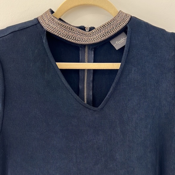 Travelers by Chico’s Navy Blue Dress w 1/2 sleeves size 1 - Picture 2 of 5